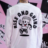 RISE AND GRIND LONGSLEEVE T-SHIRT - WHITE