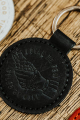 BLACK LEATHER KEYRING - LOYAL TO FEW