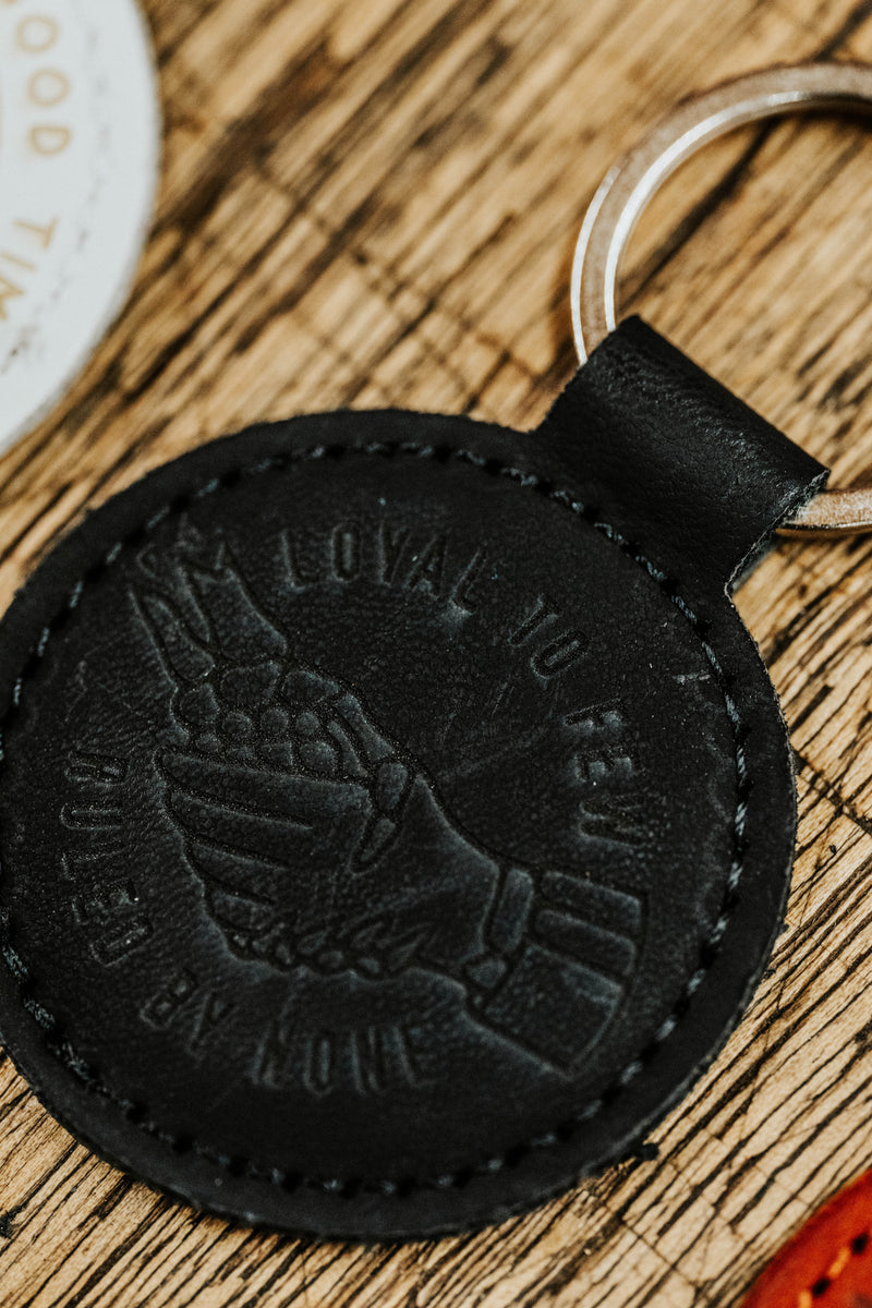 BLACK LEATHER KEYRING - LOYAL TO FEW