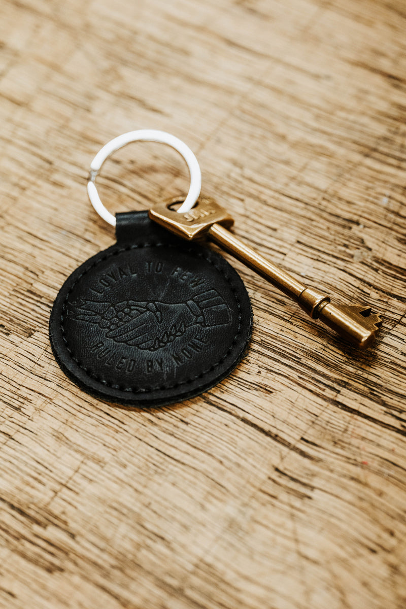 BLACK LEATHER KEYRING - LOYAL TO FEW