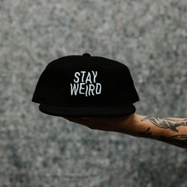 STAY WEIRD - BLACK WOOL 6PANEL