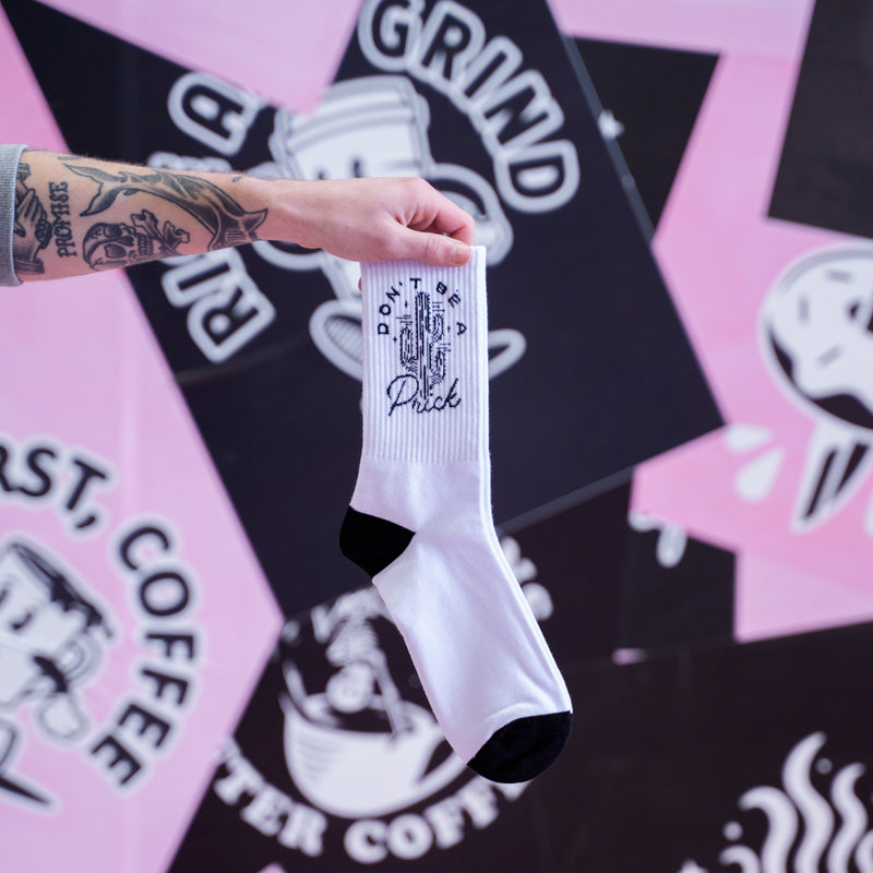 DONT BE A PR!CK SOCKS - WHITE