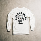 RISE AND GRIND LONGSLEEVE T-SHIRT - WHITE