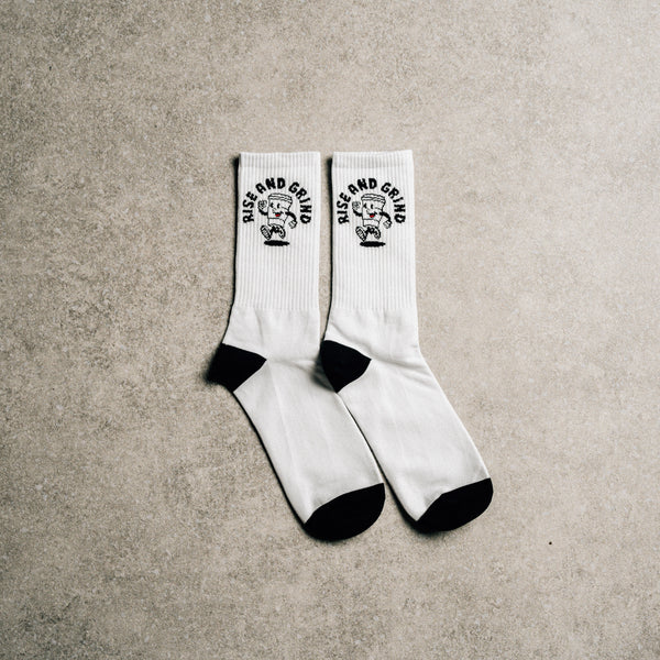 RISE AND GRIND SOCKS - WHITE