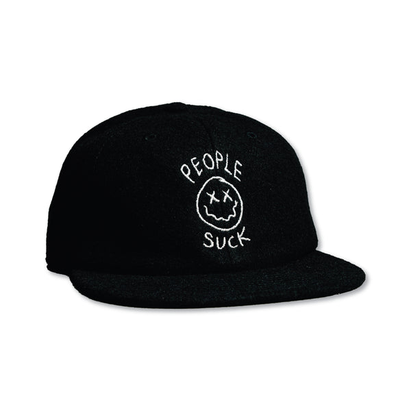 PEOPLE SUCK - BLACK WOOL 6PANEL