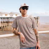 WORKWEAR STRIPE TEE - BROWN/CREAM