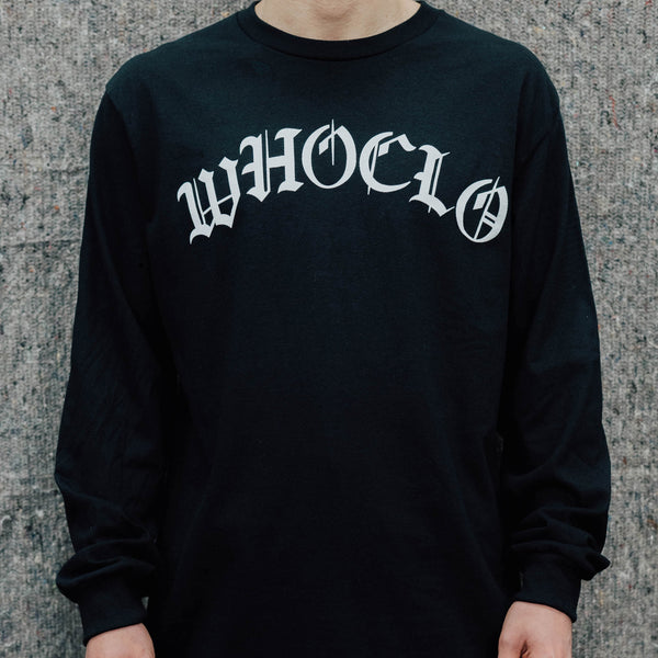 WHOCLO OLD ENGLISH LONGSLEEVE T-SHIRT - BLACK