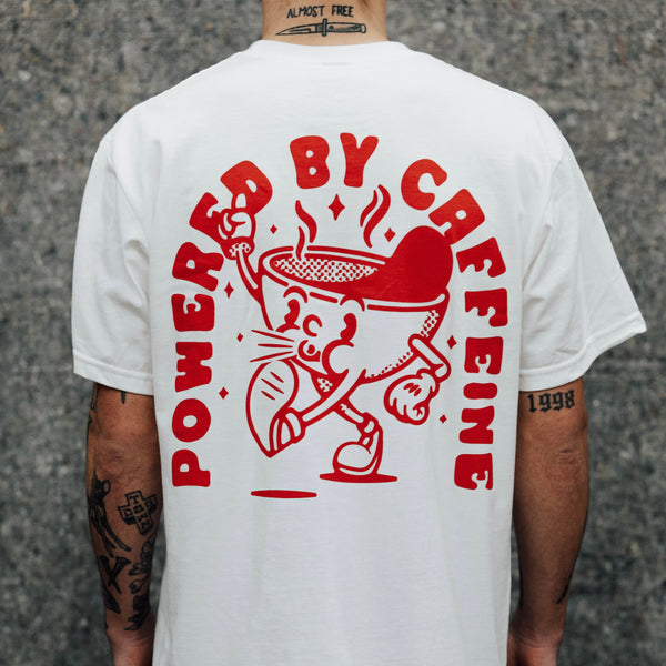 POWERED BY CAFFEINE - WHITE
