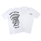 DEATH BEFORE DECAF MASCOT - WHITE