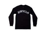 WHOCLO OLD ENGLISH LONGSLEEVE T-SHIRT - BLACK