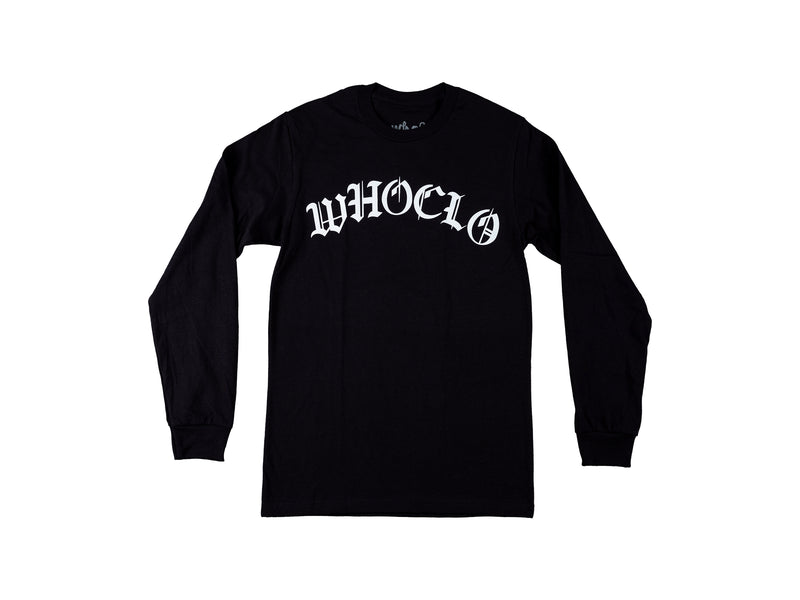 WHOCLO OLD ENGLISH LONGSLEEVE T-SHIRT - BLACK