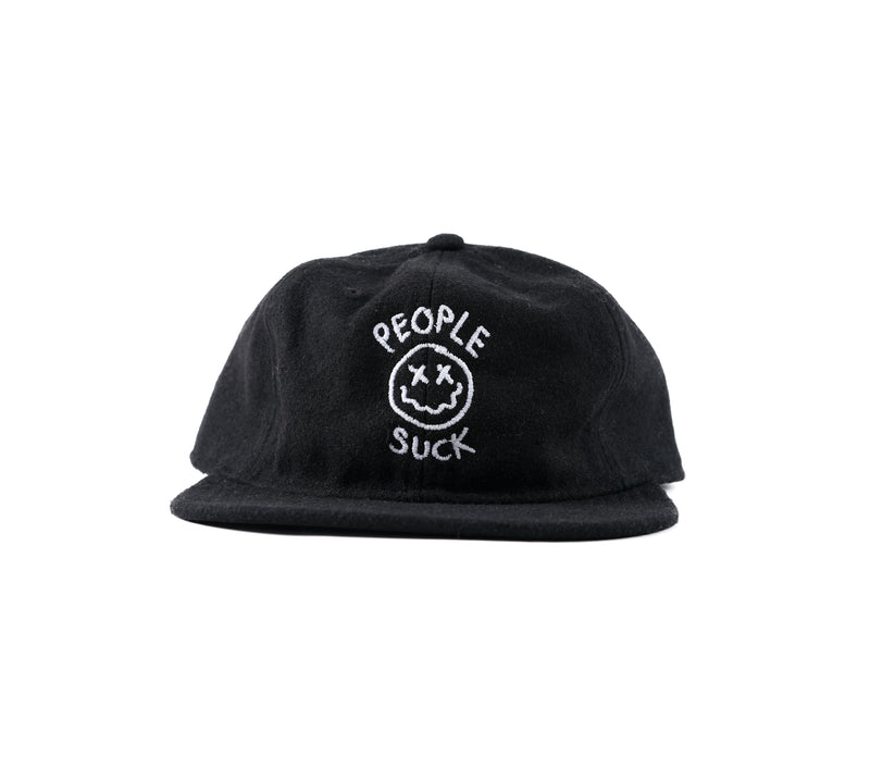 PEOPLE SUCK - BLACK WOOL 6PANEL
