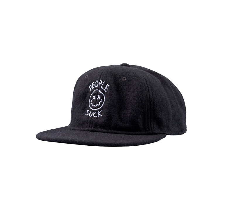 PEOPLE SUCK - BLACK WOOL 6PANEL